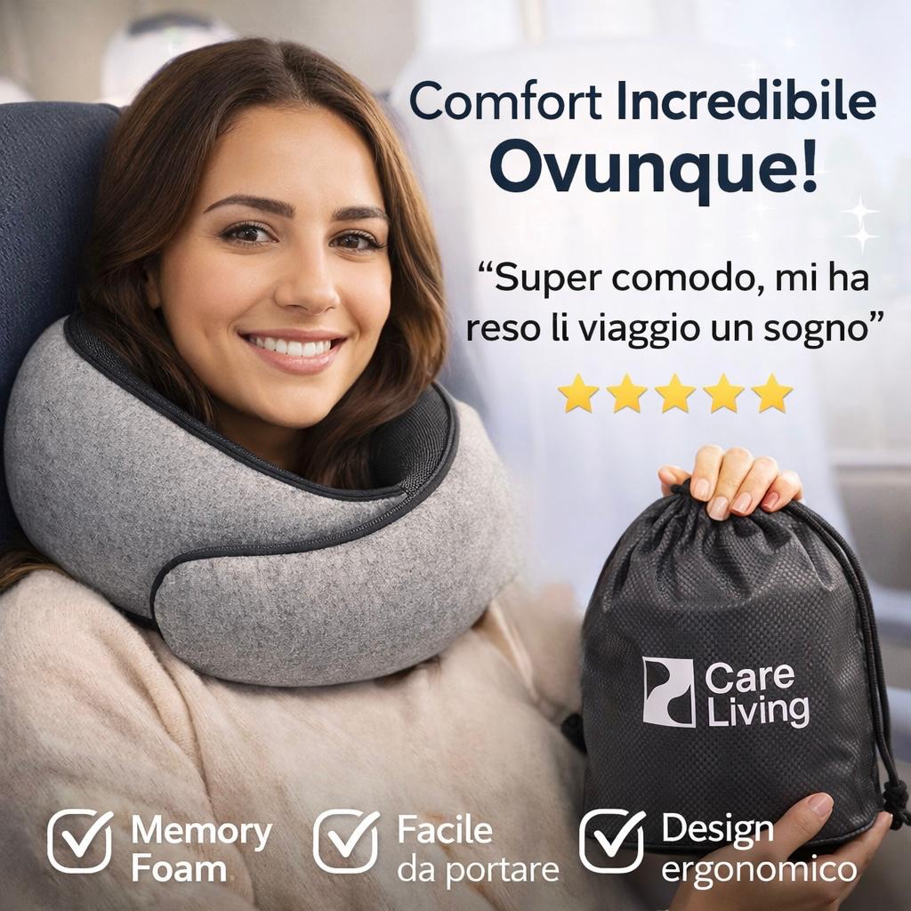 Cuscino ergonomico da viaggio ✈️ niente più dolori al collo