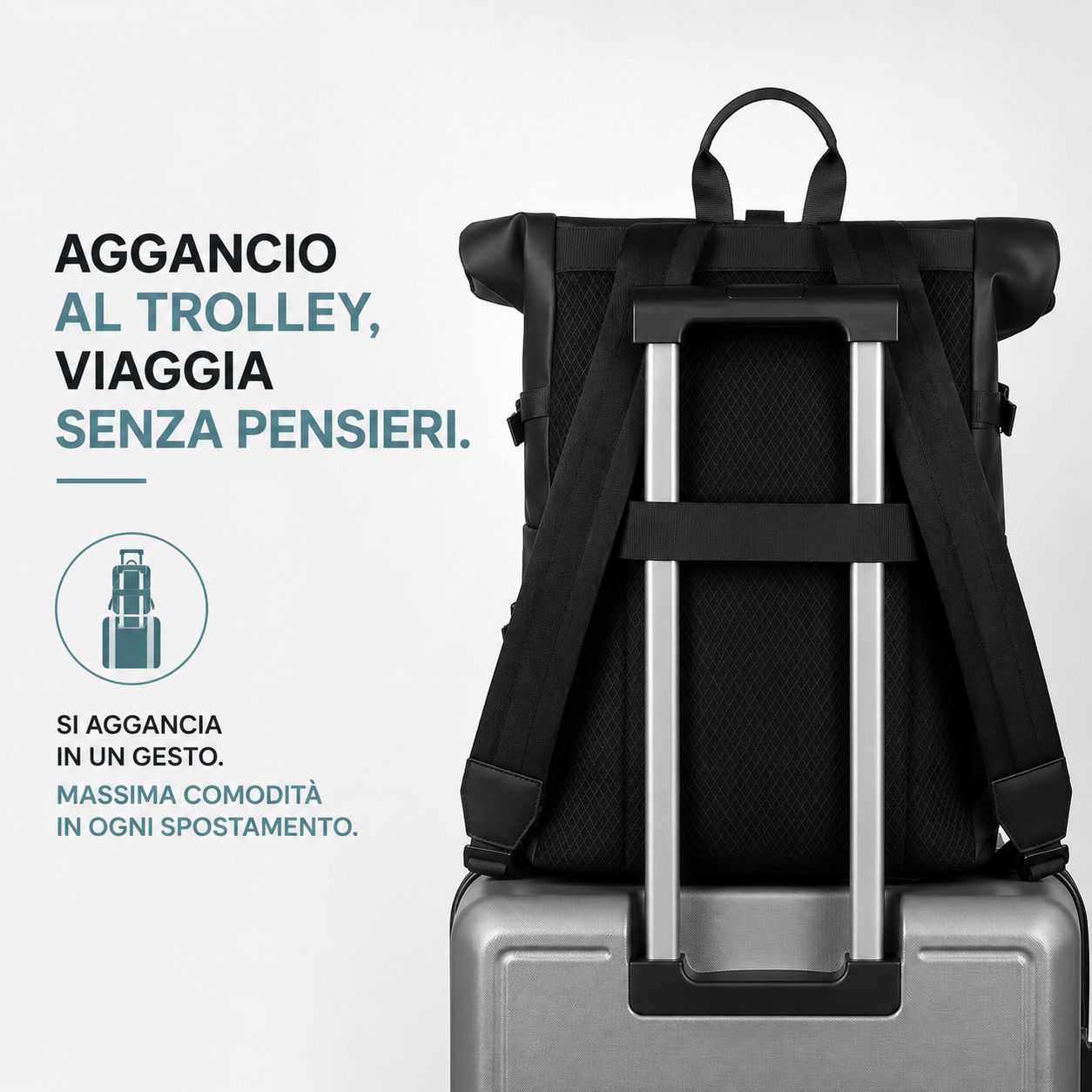 Zaino Roll-Top Impermeabile Urban Pro CareLiving®